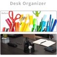 thumbnail image 3 of Ensemble de Fournitures de Bureau, Kit d'Organisateur d'Accessoires de Bureau, Ensemble d'Agrafes, Porte-Stylo Rotatif Multifonctionnel, Distributeur de Ruban, Stylos, Pinces à Classeur, Noir, 3 of 5