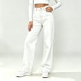 thumbnail image 4 of Lindreshi Jeans for Women Plus Size High Waist Casual Straight Leg Jeans Fashion Long Pant Slim Pencil Pants, 4 of 5