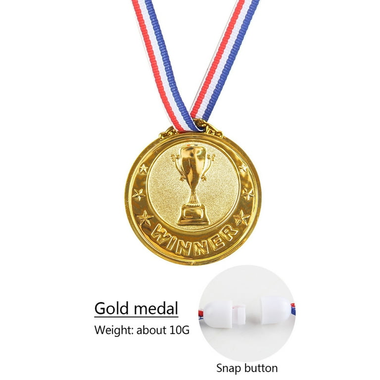 Lot De 50 Médailles Winner Dorées Lot De 50 Médailles En Plastique Doré Pour Enfants - Récompense Winner - Pour Anniversaire, Jeux, Sport Médailles Prix Enfants Compétition Mini Olympiade