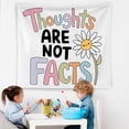 thumbnail image 5 of Floral Mental Health Tapestry Wall Hanging, Therapist Office Decor, Floral Thoughts Are Not Facts Mental Health Wall Blanket Decor for Home Therapy Office Classroom, 50x60 Inch, 5 of 6