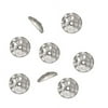 Rhodium Plated Pewter Hammered Bead Caps 6mm (8)