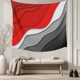 thumbnail image 5 of Red Black Ombre Tapestry for Bedroom Wall Hanging Tapestry, Modern Geometric Abstract Aesthetics Cream Ceiling Backdrop Tapestries Poster Blanket Wall Decor for Teens Room Living Room Dorm 59" x 90", 5 of 8