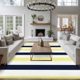 thumbnail image 3 of 6'x9' Area Rugs, Yellow Navy Blue Striped Indoor Outdoor Area Rug for Living Room Bedroom, Farmhouse Stripe Art Washable Bathroom Rugs Kitchen Floor Carpet Mats Home Decor Aesthetic, 3 of 8