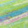 thumbnail image 4 of HomeRoots 612517 8 ft. Lime Green & Sky Blue Round Abstract Washable Indoor & Outdoor Area Rug, 4 of 5