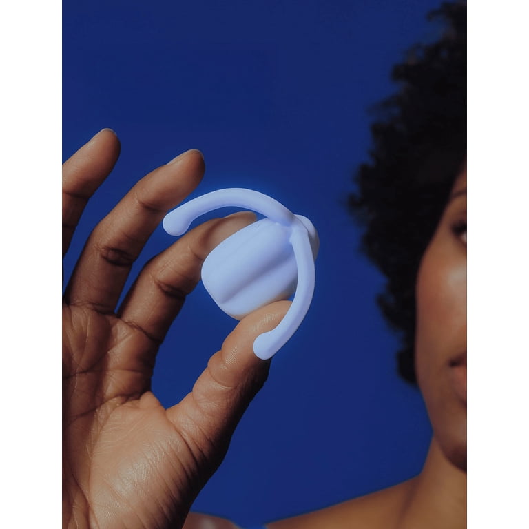 Dame Products Eva Personal Massager for Women - Relieve Stress Relax  Hands-Free - 3 Speeds - Rechargeable - 100% Waterproof and Body-Safe - Ice  Color