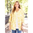 thumbnail image 3 of Catherines Women's Plus Size Georgette Button Down Tie Sleeve Cafe Blouse, 3 of 6