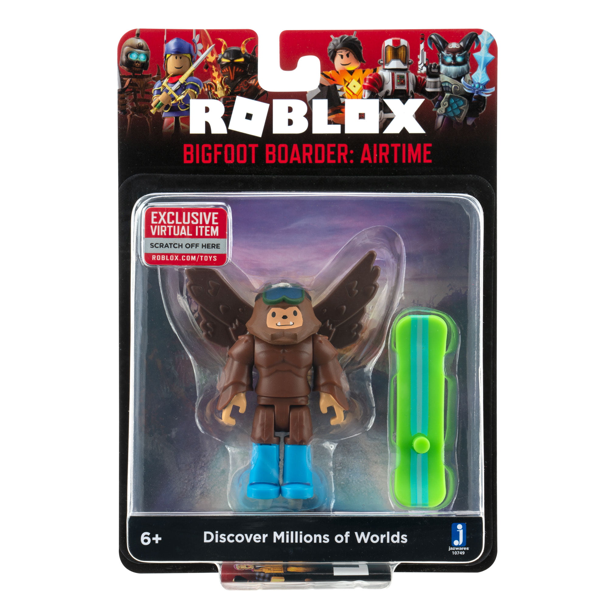 Roblox Action Collection Bigfoot Boarder Airtime Figure Pack Includes Exclusive Virtual Item Walmart Com Walmart Com - controls for shred on roblox