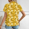 thumbnail image 3 of Cavosen Women's Blouses Button down for Summer Collared Hawaiian Tropical Print Tees Short Sleeve Pullover Button up Vacation Shirts Casual Dressy Resort Beach Tops Going out 2XL, 3 of 7