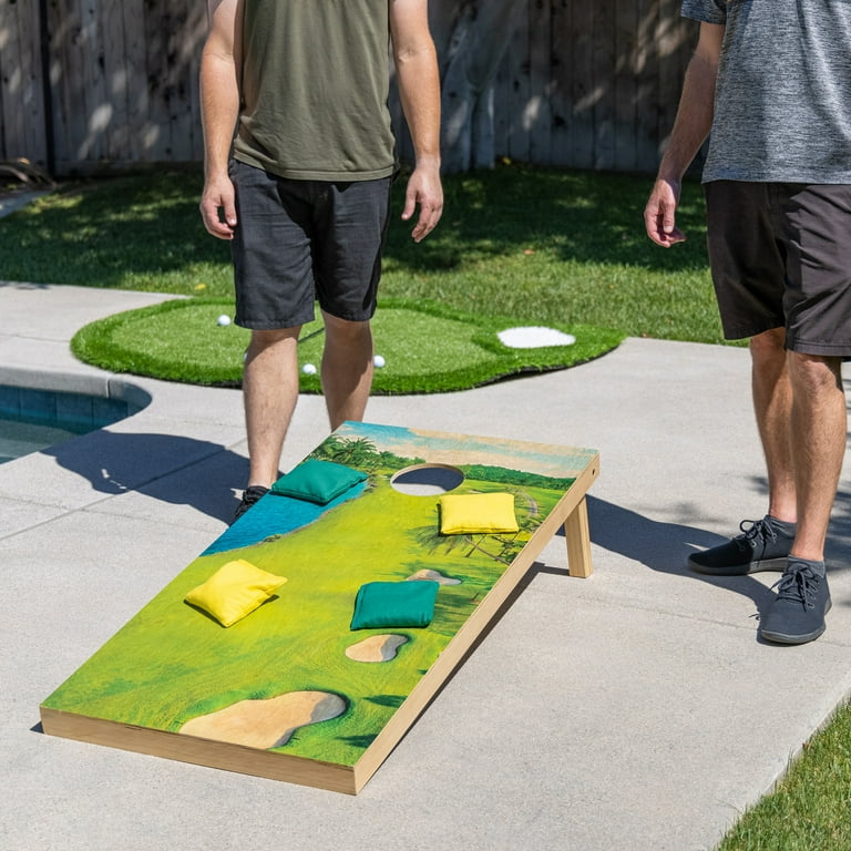 GoSports 4 ft x 2 ft Wooden Cornhole Set - Texas –