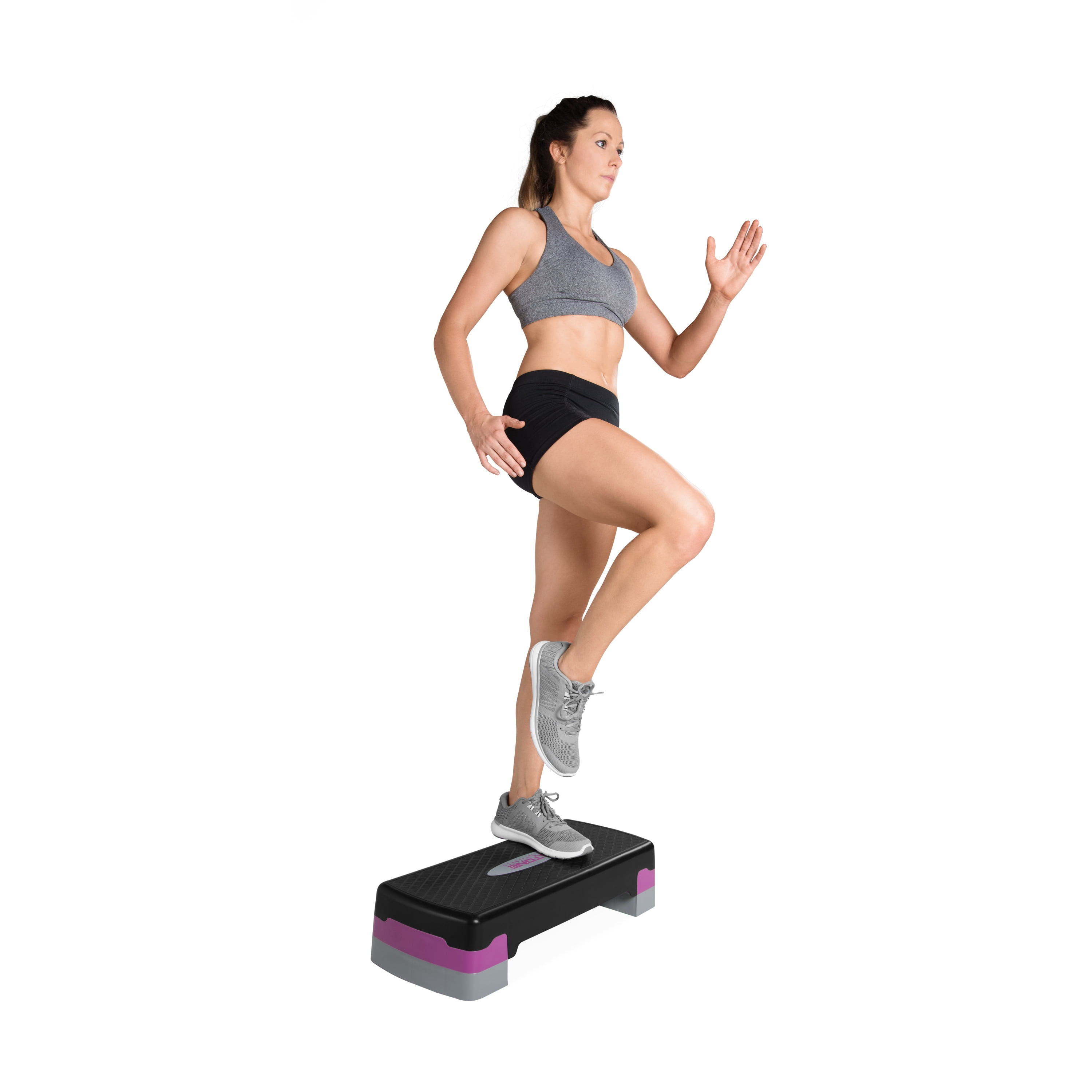 Tone Fitness Aerobic Stepper Platform, Black and Pink