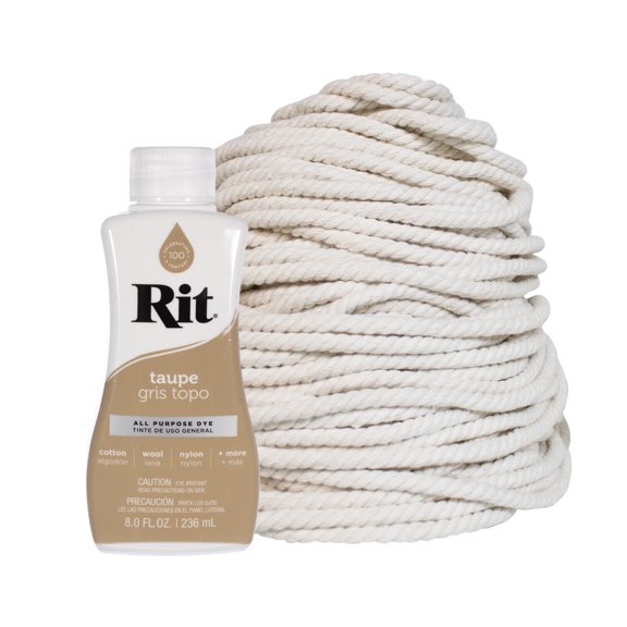 Dye Your Own Macrame Kit – Rit Dye & Cotton Rope – ½ & ¼ Inch – 8 Fluid Ounces – Arts and Craft DIY Decorations, Projects, & Gifts