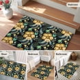 thumbnail image 5 of 2x3 Ft Entryway Area Rug, Yellow Boho Floral Kitchen Rug Runner Washable Floor Mat, Vintage Southwestern Ethnic Tribe Botanical Non Slip Indoor Door Mat Throw Carpet for Bathroom Living Room Bedroom, 5 of 8