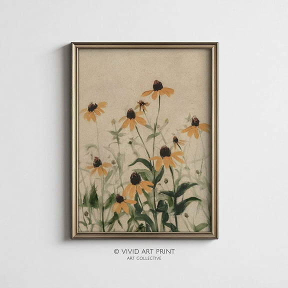 Vintage Botanical Wildflowers Wall Art, Neutral Floral Cottage Core Decor, Vivid Art Print Dh-280 Wall Art, Modern Wall Decor, 8x12 UNFRAMED