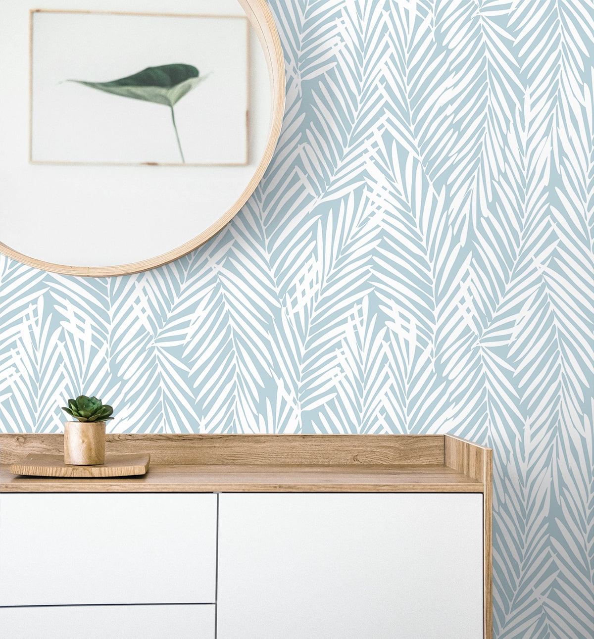 Stacy Garcia Home Blue Skies Mod Palm Peel and Stick Wallpaper