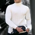 thumbnail image 3 of Lohuatrd Men Autumn Winter Turtleneck Sweater Top Solid Color Long Sleeve High Neck Basic Sweater Top Winter Clothing, 3 of 8