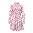 thumbnail image 5 of DISNIMO Cow Print Dress Girls 11-12Years Old Kids Twirl Dress Teen Long Sleeve Midi Dresses Girls Fall Swing Dress with Collar for Girls Dresses with Button Front Children Skater Dress Youth Pink, 5 of 7