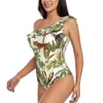 thumbnail image 2 of Fotbe Jungle Animals Women's One Piece Swimsuits One Shoulder Swimwear Ruched Tummy Control Bathing Suits Cutout Monokini-X-Large, 2 of 7