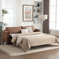thumbnail image 2 of 80.7'' Convertible Sofa Bed Sleeper with Large Mattress (63''x70.9'') - 2-in-1 Space-Saving Furniture for Living Room, Bedroom & Guest Room - Sturdy Wooden Frame & Retro Rivet Design, 2 of 9