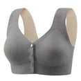 thumbnail image 1 of Wireless Push Up Bras for Women - Woman's Solid Color Large Bra Wide Shoulder Strap Style Underwire Breathable Plus Size Bra - Gray, 1 of 2