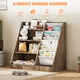 thumbnail image 5 of Hironpal Kids Bookshelf and Toy Storage Organizer, 4 Tier Wooden Kids Bookcase with Sling Book Rack in Kids Room Playroom Nursery for Kids, Children, Toddlers, 5 of 8