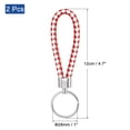thumbnail image 2 of Uxcell Keyring Woven Lanyard Straps Braided Leather Keychain, White Red 2 Pack, 2 of 5