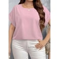 thumbnail image 5 of Plus Size Women's Fashion Crewneck T-Shirt - Summer Business Casual Top Comfort Clothes, 5 of 6