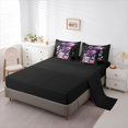 thumbnail image 3 of Homewish Purple Pink Dragon 7-Piece Twin Bedding,Cute Wildlife Bedding Comforter Set,Floral Books Decor,Black Reversible, 3 of 8