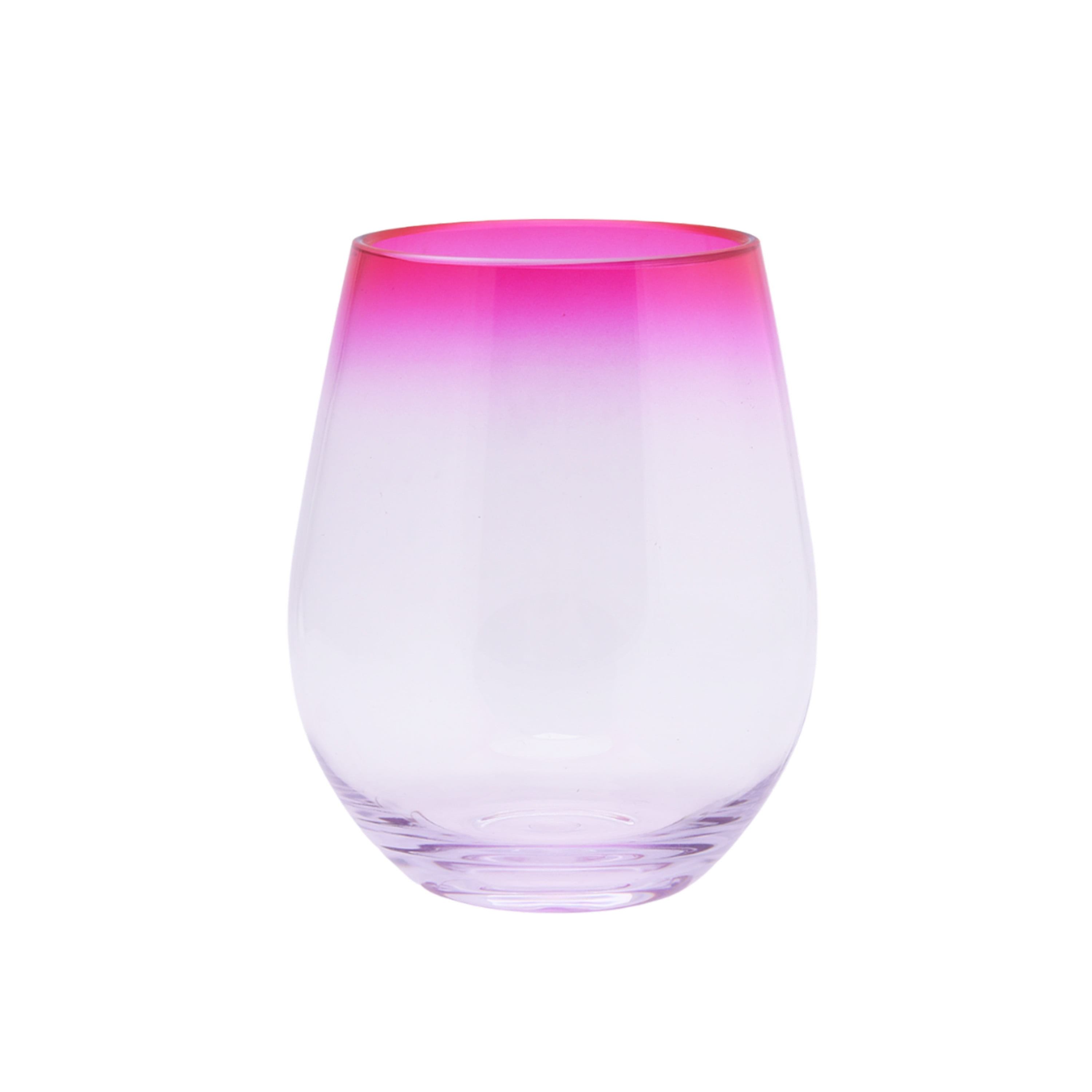 Mainstays 19-Ounce Acrylic Pink Rim Stemless Wine Tumbler