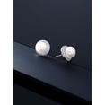 thumbnail image 5 of Gem Stone King 925 Sterling Silver 9MM Cultured Freshwater Pearl Button Stud Earrings, 5 of 6