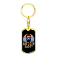 thumbnail image 4 of Bitcoin Bearded Daddy Crypto Stainless Steel or 18k Gold Premium Swivel Dog Tag Keychain, 4 of 8