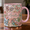 Black, variant on Custom Name Mug Pink Accent Mug, Personalized Gift for Her with Floral Butterfly Design