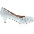thumbnail image 6 of Forever Link Jemma-31 Womens Kitten Heel Jeweled Rhinestone Slide Slip On Pump Shoes, 6 of 7
