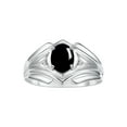thumbnail image 1 of RYLOS Men's Rings Sterling Silver Rings Classic Designer Style 9X7MM Oval Gemstone &  Diamond Ring Cabochon Onyx October Birthstone Rings For Men Size 11, 1 of 7