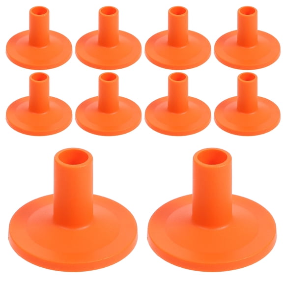 SEWOART 10Pcs Drum Cymbal Plastic Sleeves Replacement Lightweight Strong Orange