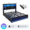 thumbnail image 2 of Full Size Gaming Bed Frame with 2 Storage Drawers, LED Lights & Charging Station, Esports-Style Upholstered Platform Full Beds with Bookcase Headboard, No Box Spring Needed, Black, 2 of 9