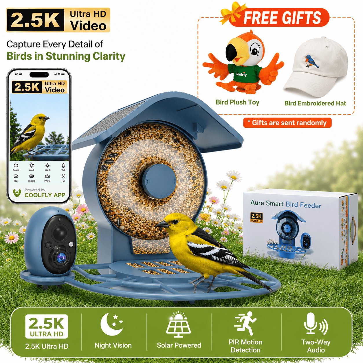Birdbuddy Durable & Weatherproof Pro Solar Bird Feeder with