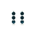 thumbnail image 3 of 14K Solid Gold Lever Back Stud Earrings for Women | 0.48 cttw Round Cut Natural London Blue Topaz | White Gold, 3 of 5