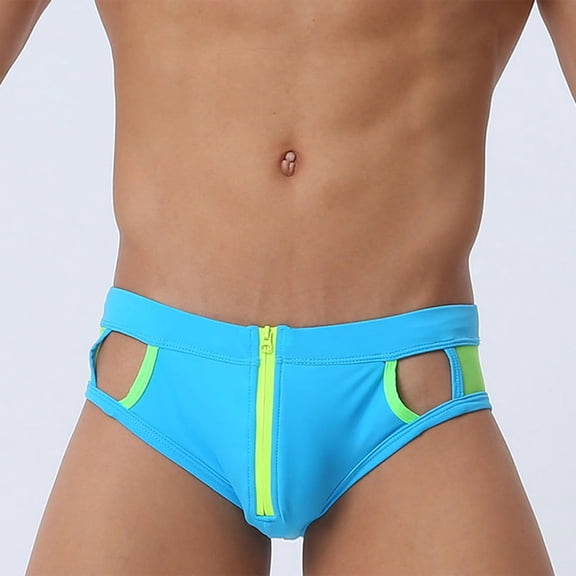 uublik Men Swim Shorts Quick Dry Swimwear Swim Briefs Bikini Swimsuits Print Surfing Short Sky Blue