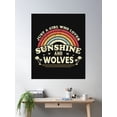 thumbnail image 2 of Wolf Graphic. Just A Girl Who Loves Sunshine And Wolves Design Poster Wall Art, Modern Wall Decor For Living Room Bedroom, 16x24 UNFRAMED, 2 of 3