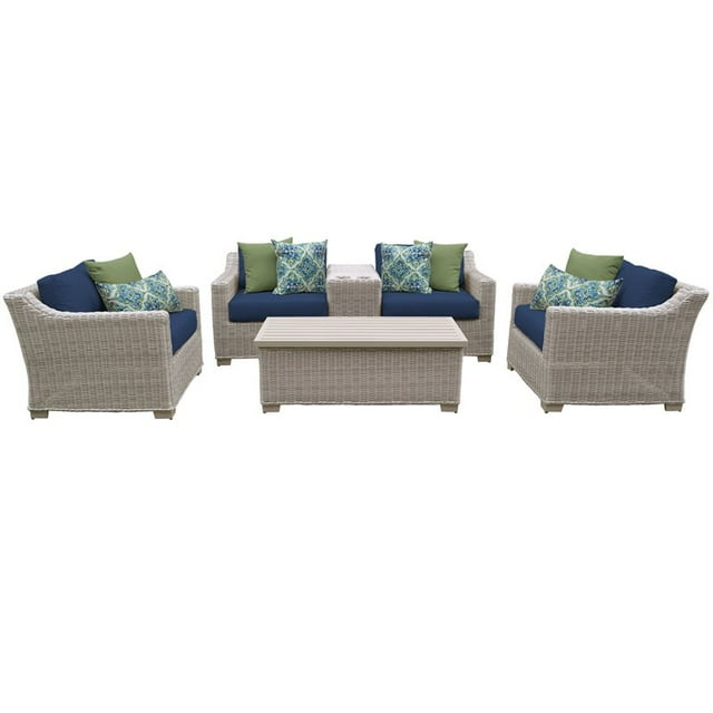 Coast 6 Piece Outdoor Wicker Patio Furniture Set 06d