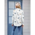 thumbnail image 3 of Zeagoo Blouses for Women Business Casual Button Down White Long Sleeve Floral Shirts Outfit Flower Business Casual Tops, 3 of 4