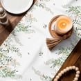 thumbnail image 3 of Green Eucalyptus Leaves Table Runner - 72 Inch Long Spring Floral Weeping Farmhouse Cotton and Linen Blended Dress Scarves Farmhouse Table Runner for Kitchen Dining, Coffee Table, 13" x 72", 3 of 8