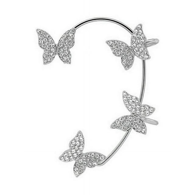 Pendientes tridimensionales con diamantes llenos de mariposas europeas y americanas, joyería para mujer para fiestas y banquetes