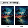 thumbnail image 2 of Summer Garden Flags Tropical Palm Tree Seaside Sea Landscape Design Yard Flag Summer Sunset Flags 12 x 18 Double Sided Burlap Welcome House Flag Small Garden Flags for Outside Home Decor, 2 of 6