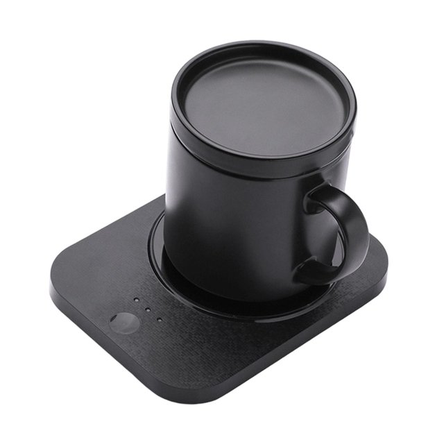 Siruishop Coffee Cup Warmer Versatile 55 degreeC Electric Warming Tray for Home Events Party black