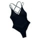 thumbnail image 3 of Trajes de baño de una pieza para mujer, traje de baño con cuello halter y escote en V profundo, traje de baño S, 3 of 8
