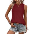 thumbnail image 2 of Womens Summer Tank Tops Eyelet Floral Casual Cute Loose Fit T-Shirt  Sleeveless Crew Neck Basic Shirts Trendy 2025, 2 of 5