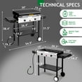thumbnail image 4 of Zintown 2 Burner 150000-BTU Outdoor Stove Propane Gas Griddle with Portable Pan,Lid, 4 of 6