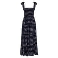 thumbnail image 2 of Women Printed Slip Dress, Adults Summer Sleeveless Tie Up Boat Neck Maxi One-piece, 2 of 10