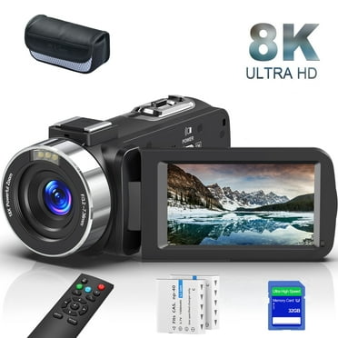 MARVUE 8K Video Camera for Youtube 64MP 18X Digital Camera 3.0 inch Flip Screen Camcorder Vlogging Camera with 32GB SD Card, 2.4G Remote Control, Two Batteries